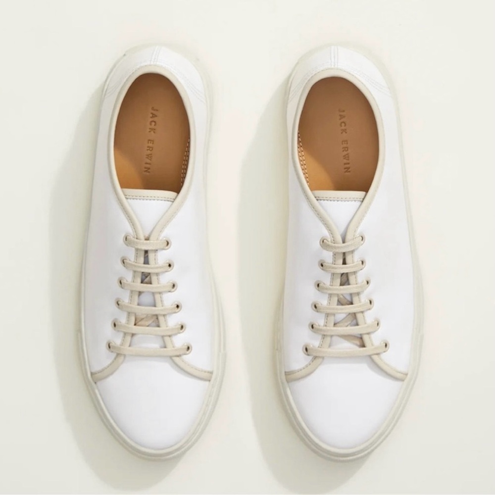 JACK ERWIN Holly Tournament White Leather Sneakers